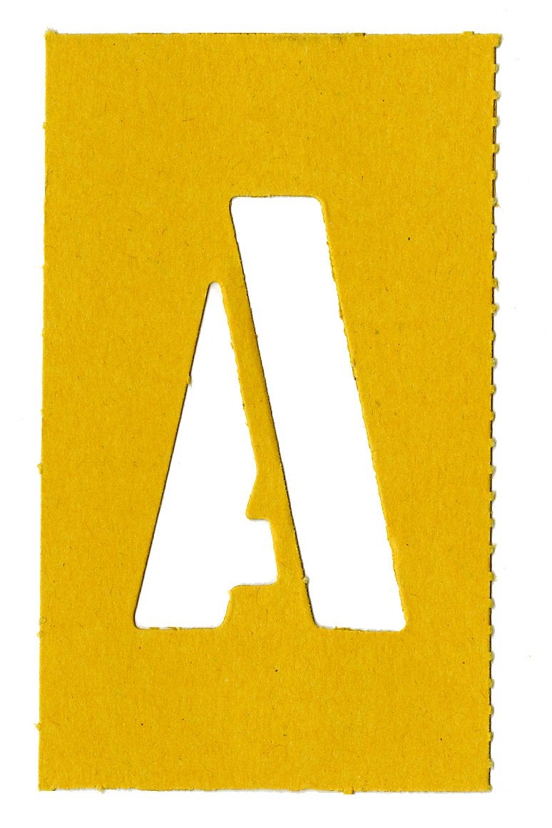 Chartpak, CHA01555, Painting Letters/Numbers Stencils, 35 / Set, Yellow, 2 Inches - Image 2